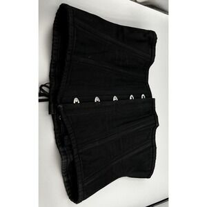 Alter Ego Clothing Women 32 Short Steel Boned Corset Black Lace Up Waist Trainer